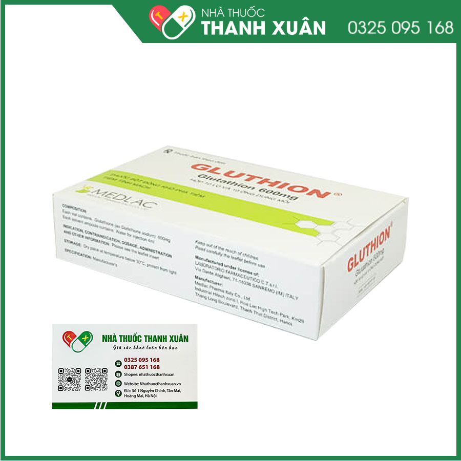 Thuốc Gluthion hỗ trợ điều trị, ngộ độc thuỷ ngân, các bệnh lý rối loạn vận mạch, xơ gan, viêm gan do virus, viêm tuỵ cấp, đái tháo đường không phụ thuộc Insulin